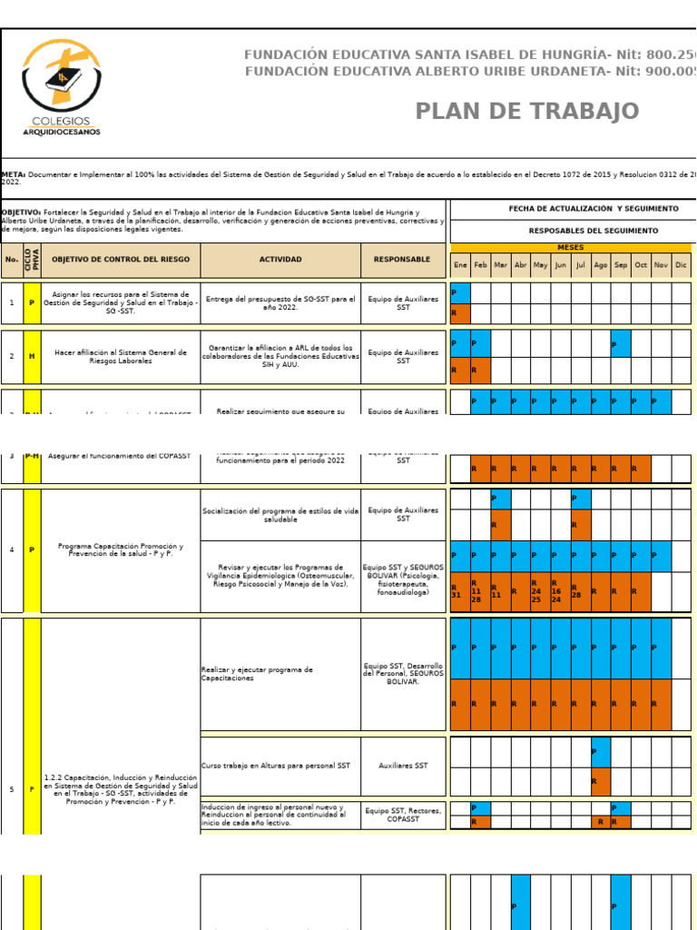 C-SST-1PL1 Plan de Trabajo SST | PDF