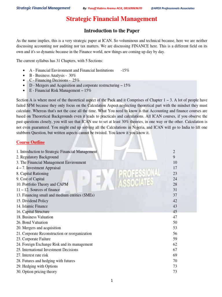 SFM Overview and Course Structure | PDF | Bonds (Finance) | Fiscal Policy