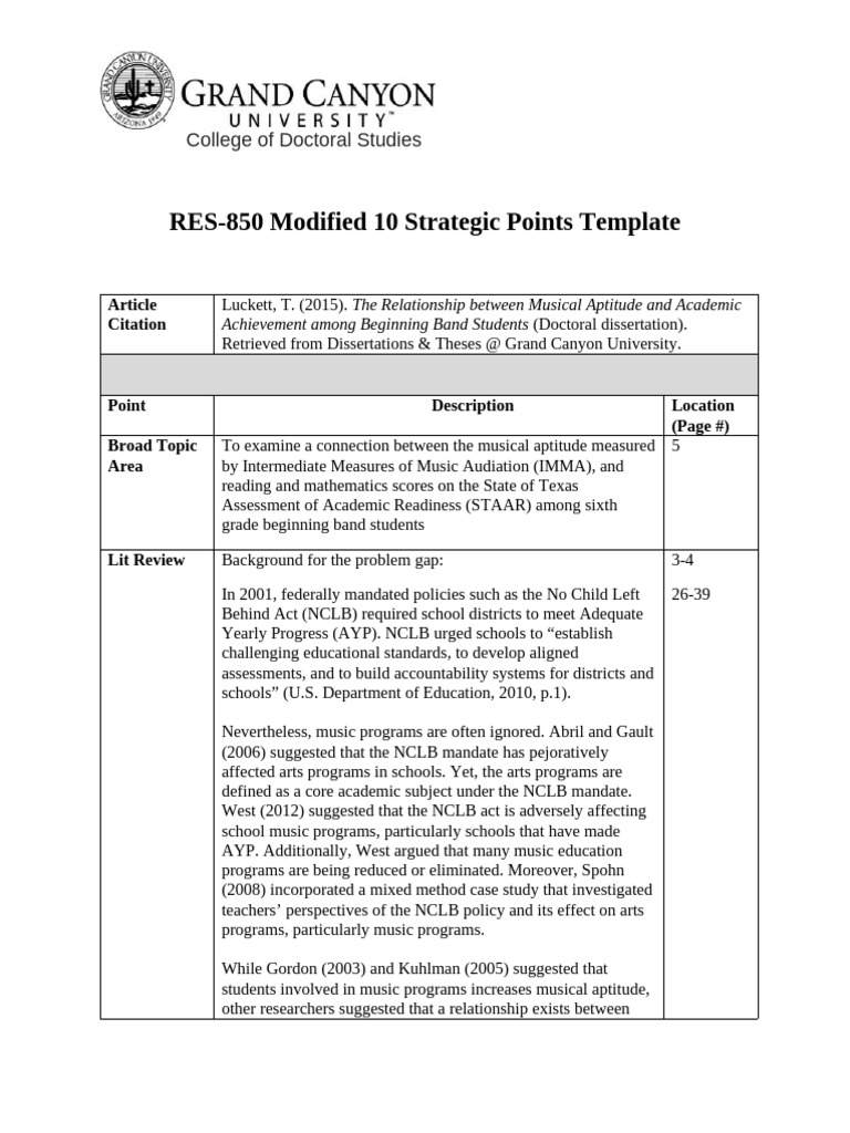 10 Strategic Points Quantitative Study #2 | PDF