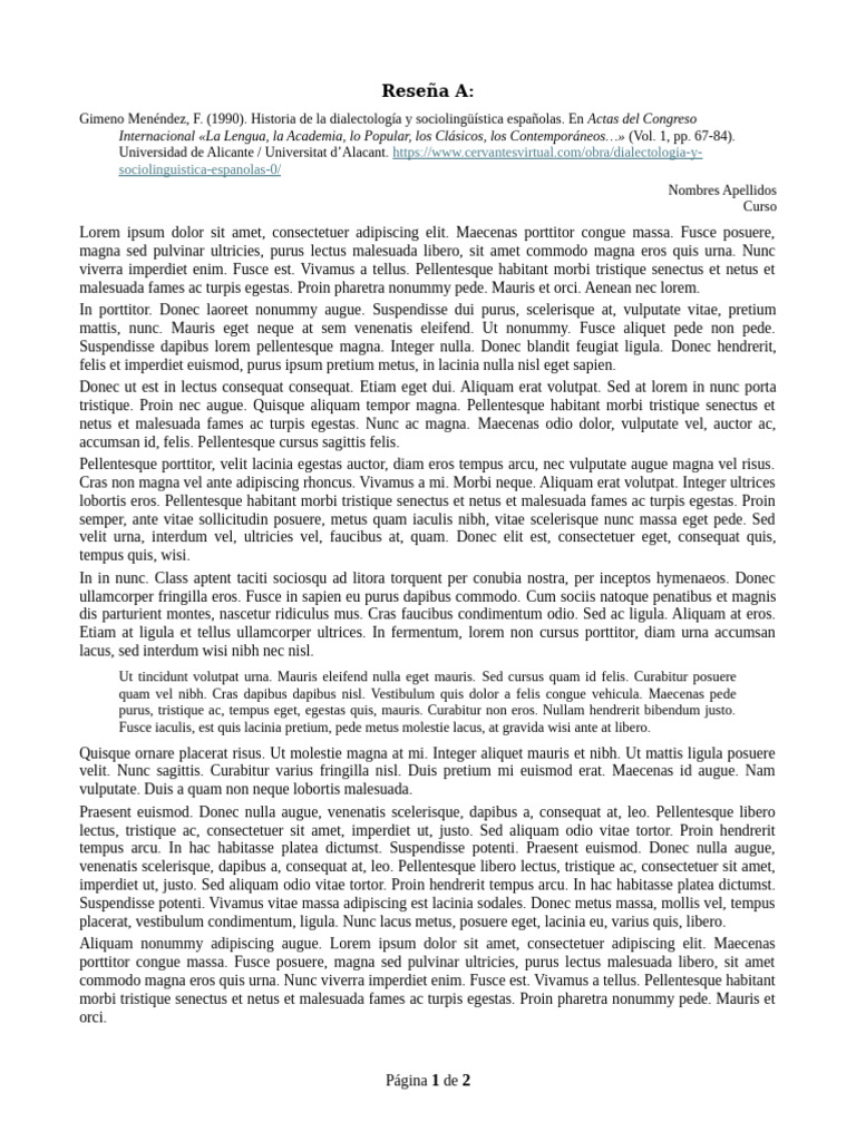 Modelo de Reseña | PDF