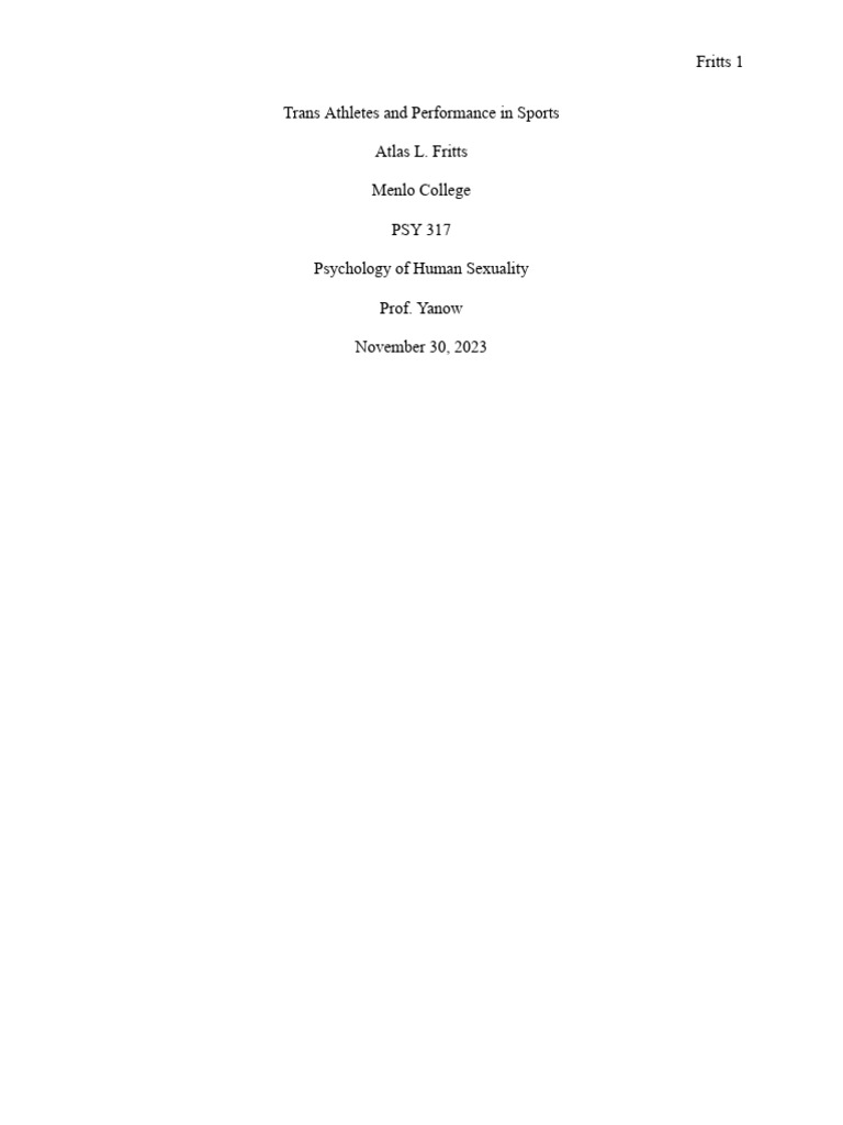 Transgender Athletes in Sports Debate | PDF | Transgender | LGBTQIA+ ...