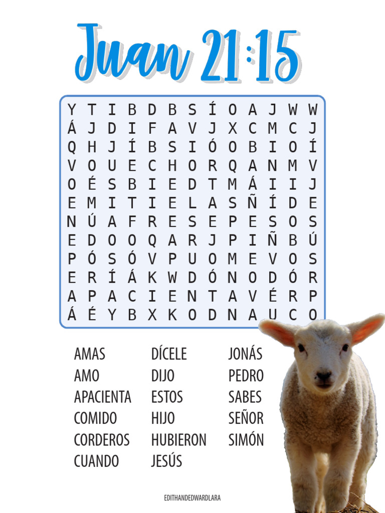 Juan 21 15 Sopa Letras | PDF | Contenido del Nuevo Testamento | Jesús