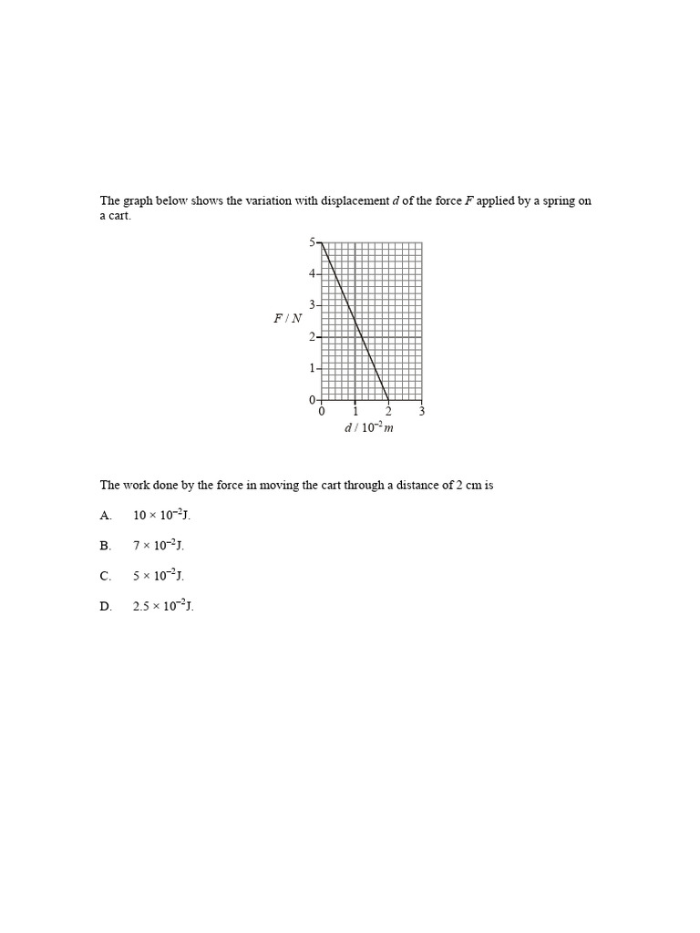 2.3 Work Energy Power Exam Questions | PDF