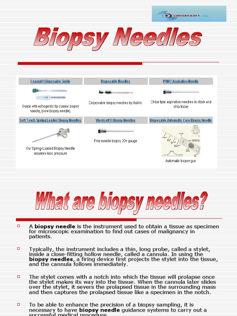 Biopsy Needle Types and Uses | PDF