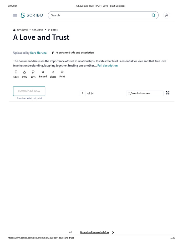 A Love and Trust - PDF - Love - Staff Sergeant | PDF