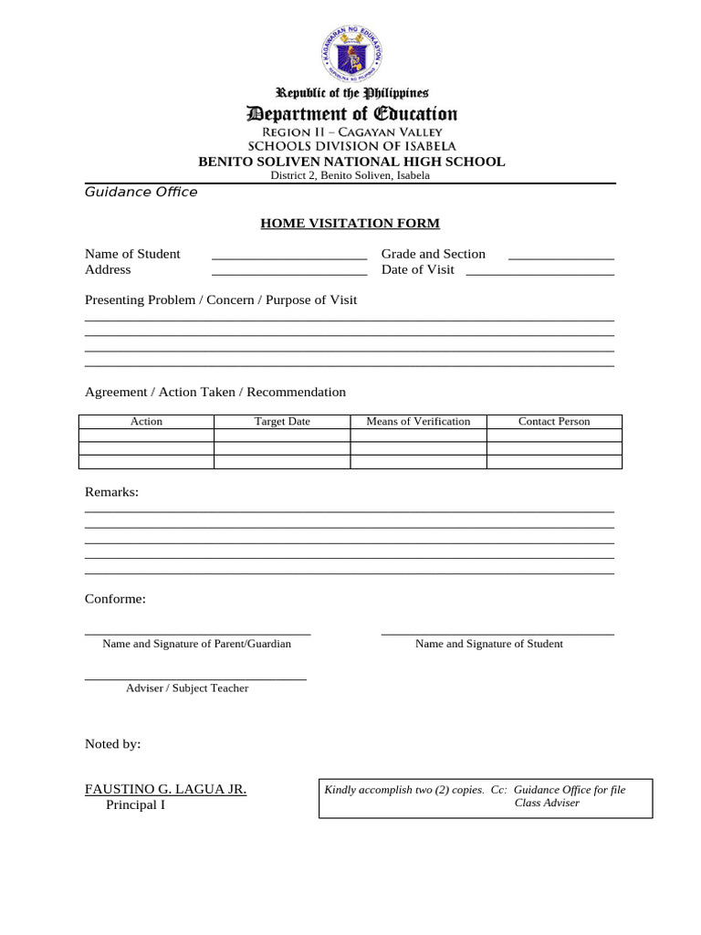 Home Visit Form | PDF