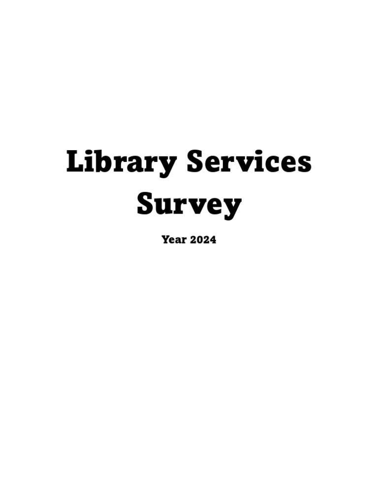 Library Services Survey | PDF
