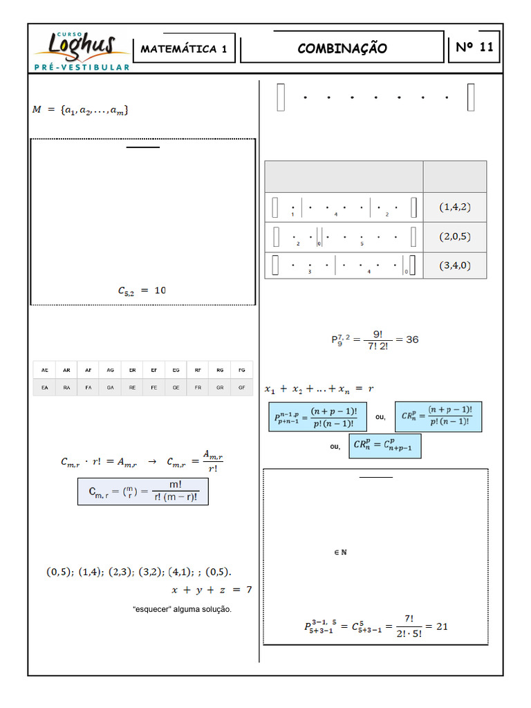 GC Mat1 Fix 11 Combinacao | PDF