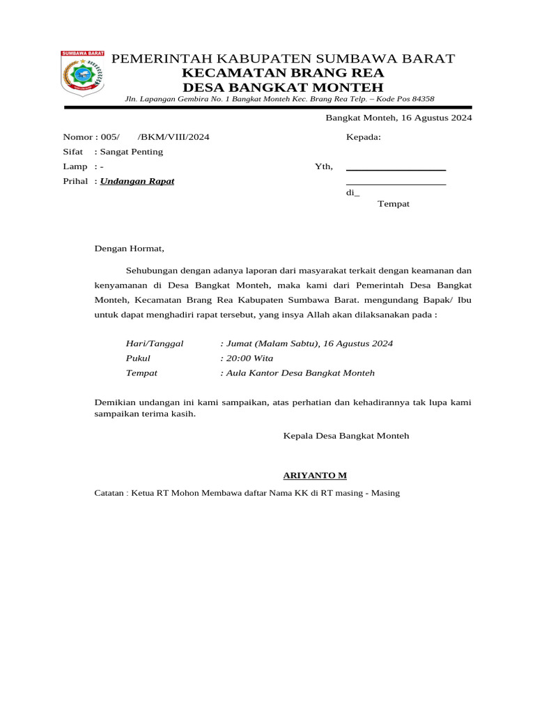 undangan Rapat | PDF