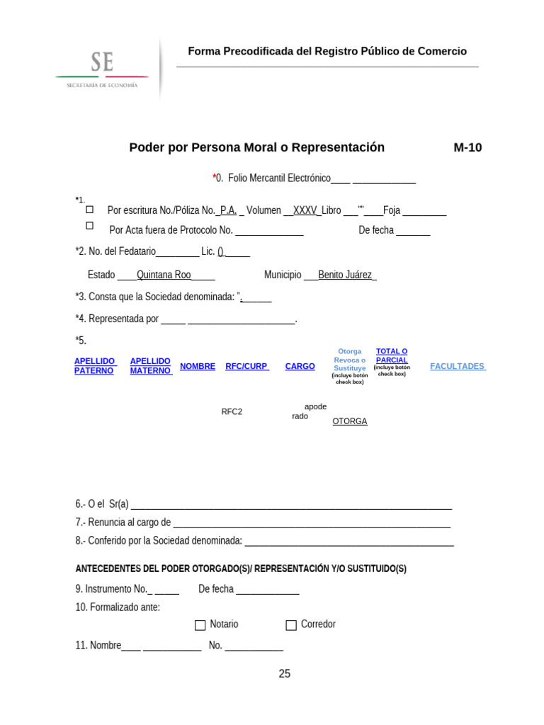 Forma Precodificada de Poder Notarial | PDF | Derecho Civil (Common Law ...
