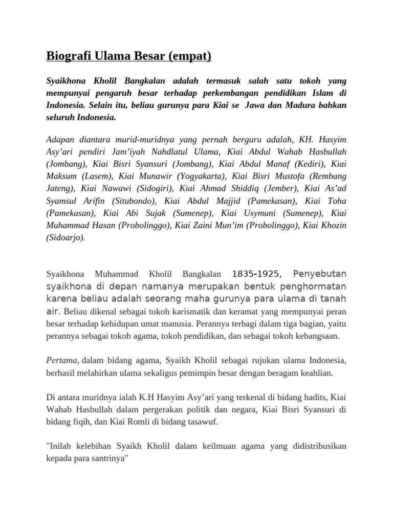 Ulama Besar Nusantara - 20 | PDF