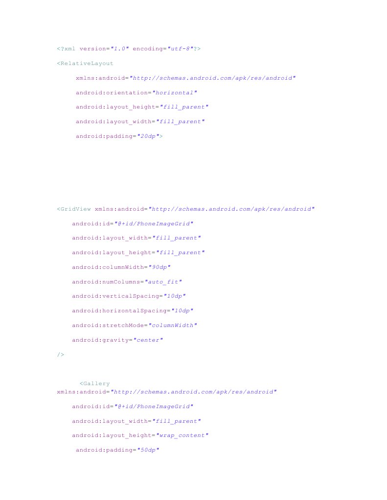 Android Layout XML for Image Gallery | PDF | Computers