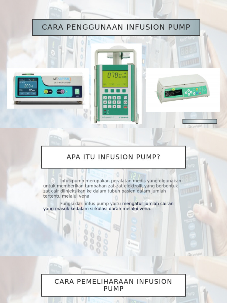 Cara Penggunaan Infusion Pump | PDF