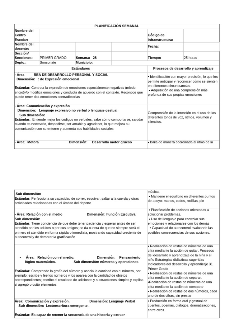 Semana 28 Primer Grado Pdf