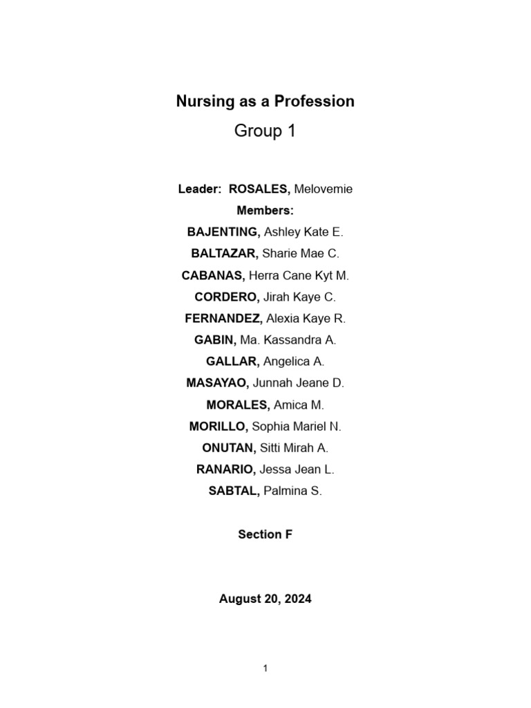 TFN Nursing is a Profession | PDF