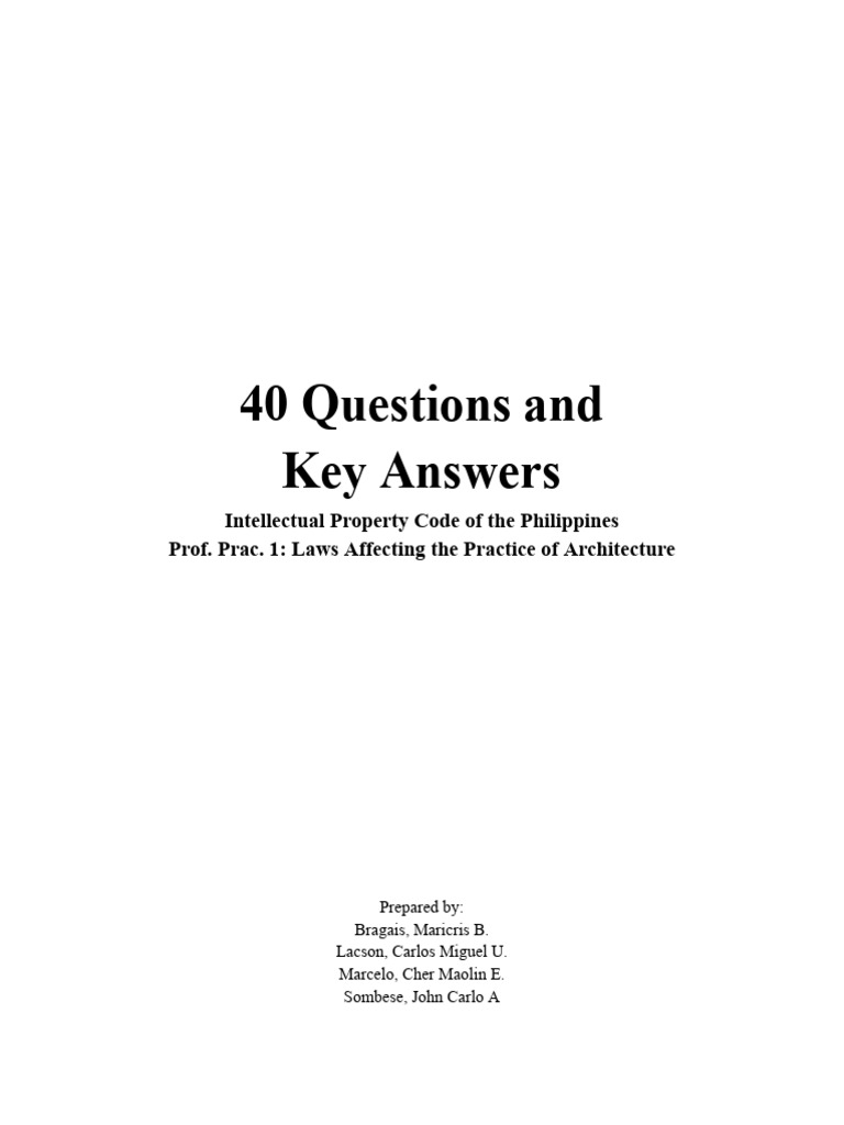 Group 4 - Questions and Answer Key | PDF