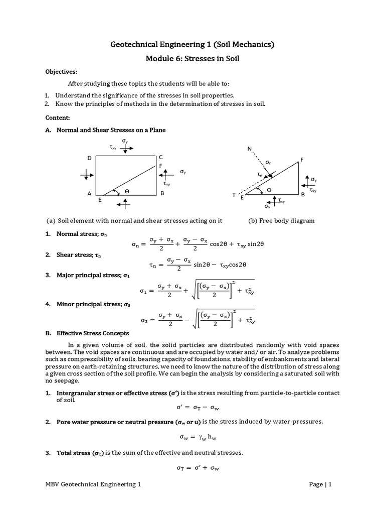 Module 6 Stresses in Soil | PDF