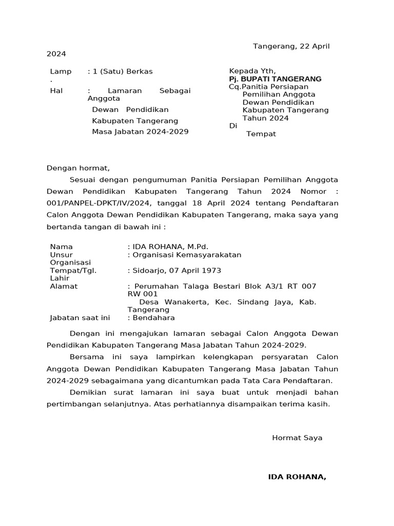 Contoh Biodata Dp Ida Pdf