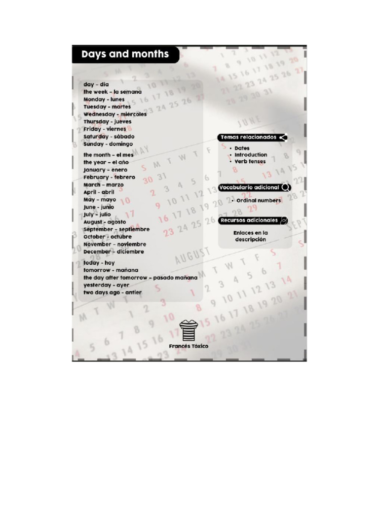 Days and Months | PDF