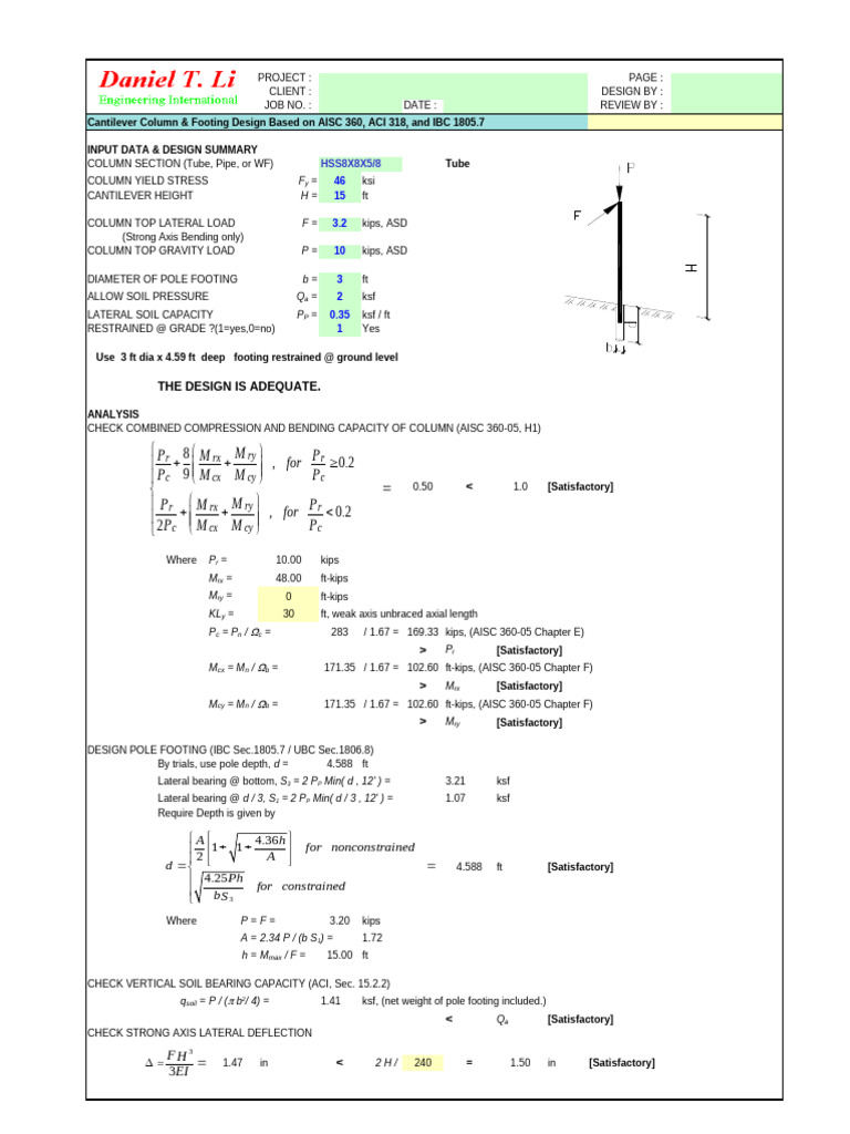 Cantilever Column | PDF