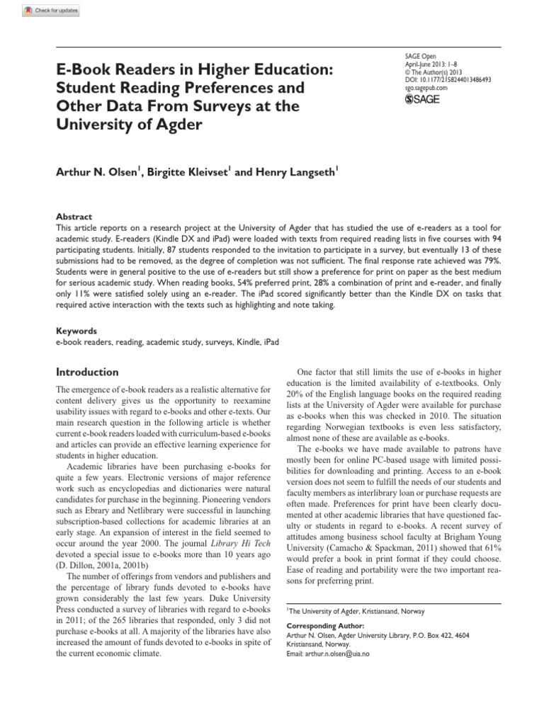 2 - Ebook Readers in Higher Education | PDF