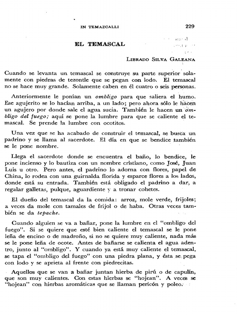 El Temazcal | PDF