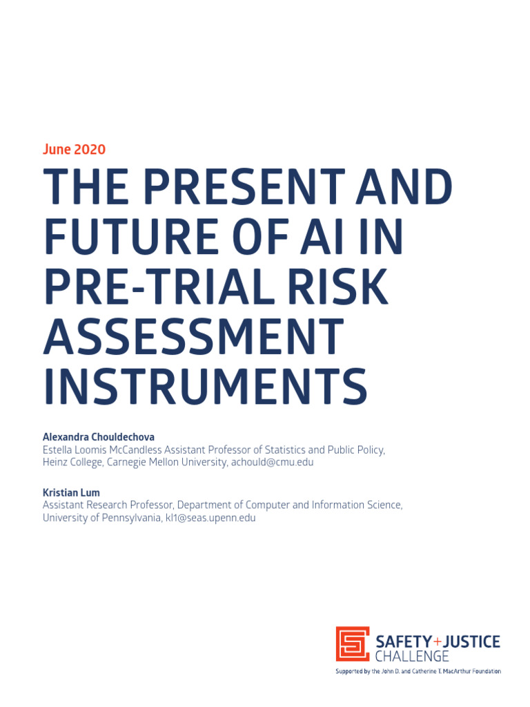 AI in Pre Trial Risk Assessment Brief June 2020 R2 | PDF