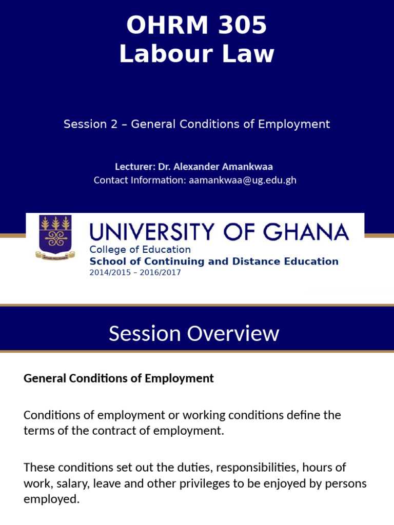 2-General Conditions of Employment | PDF