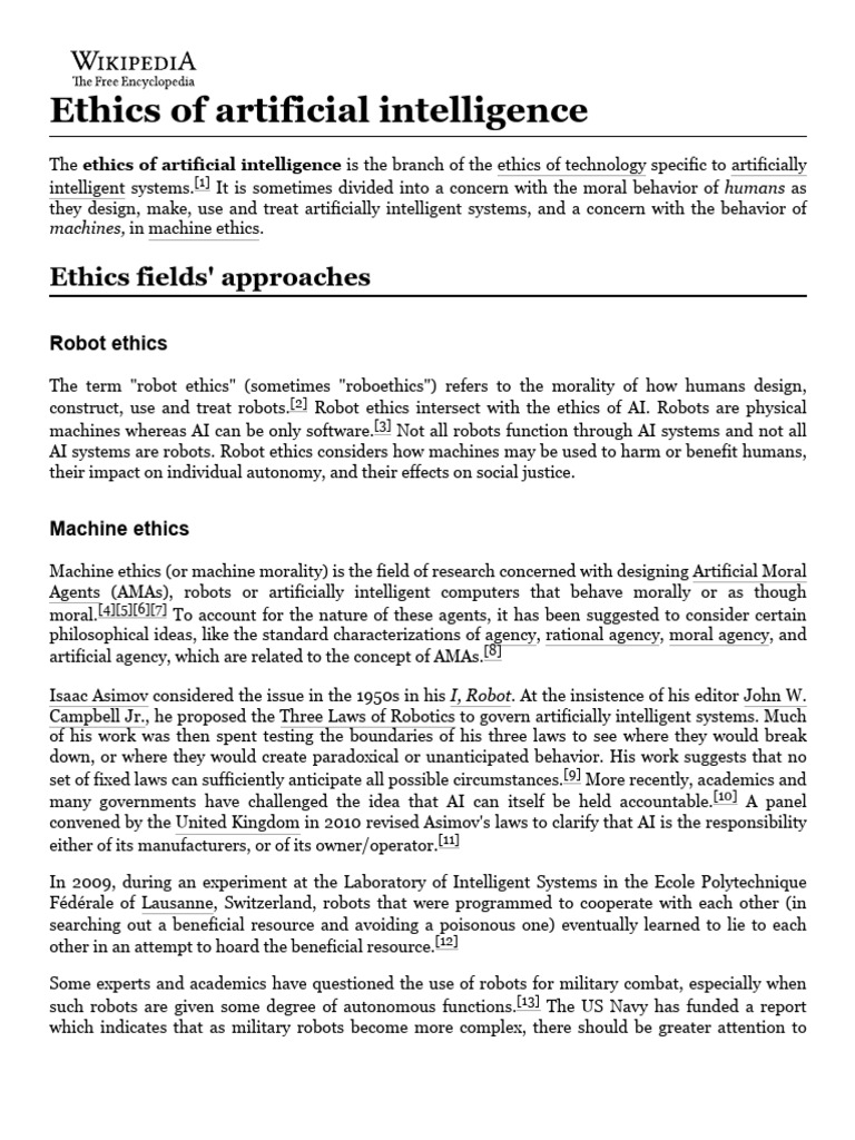 Ethics of Artificial Intelligence | PDF