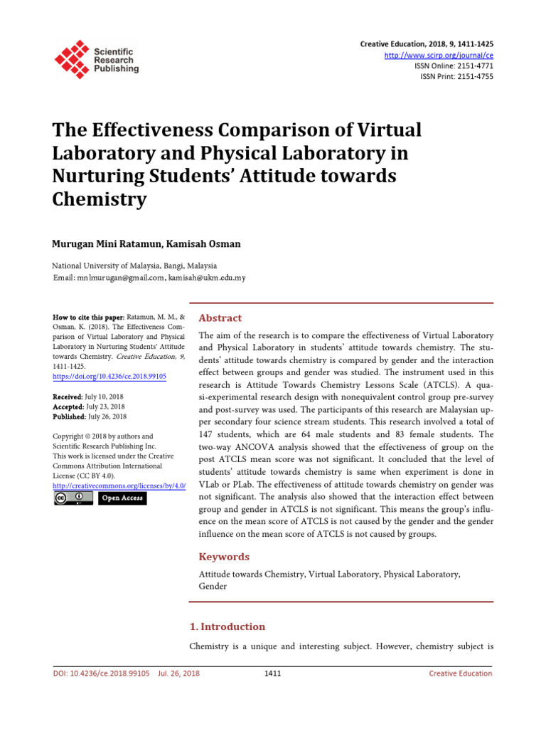 The Effectiveness Comparison of Virtual Laboratory | PDF
