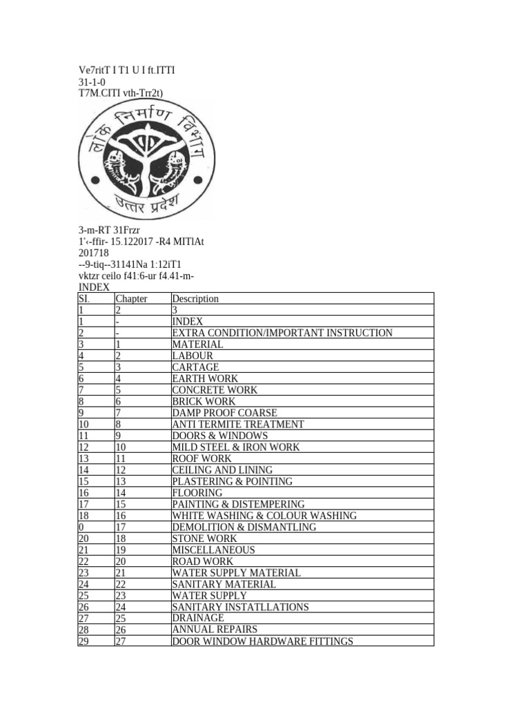 SOR Rates For Civil Works Rotated | PDF