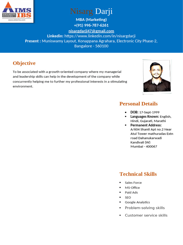 Nisarg CV | PDF