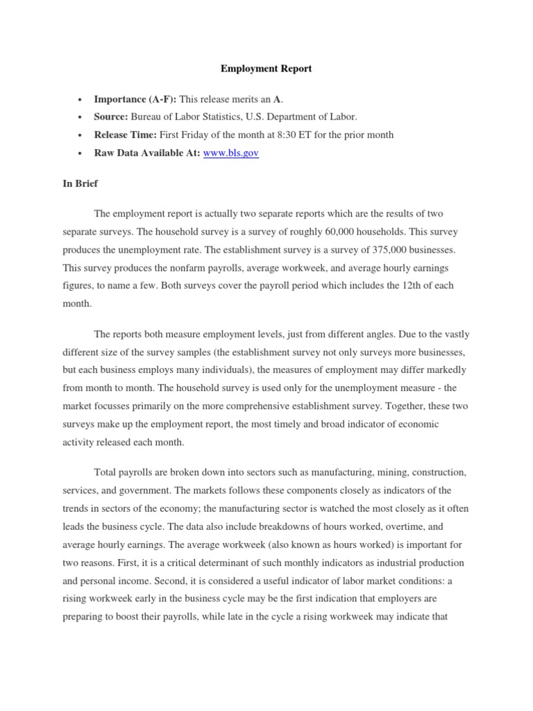 Dissecting the U.S. Employment Report Understanding the Key Indicators