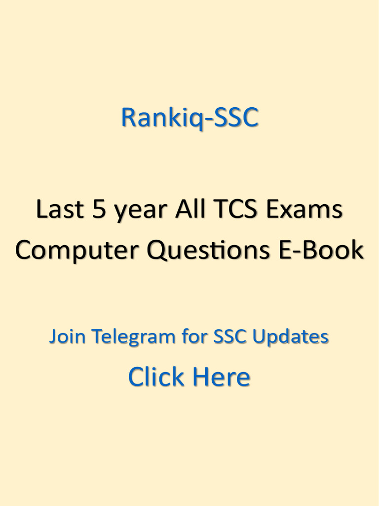TCS Computer MCQ Previous Year ENG | PDF