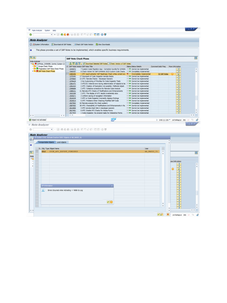 Note3480456 Implementation Error | PDF