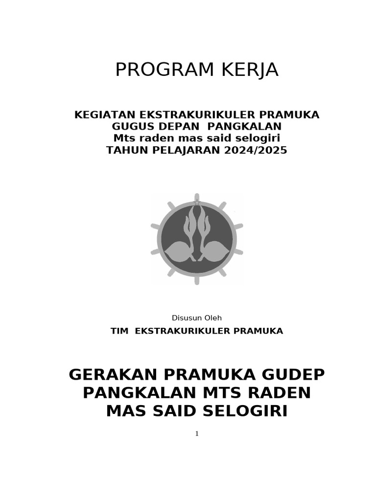 Program Kerja Pramuka | PDF
