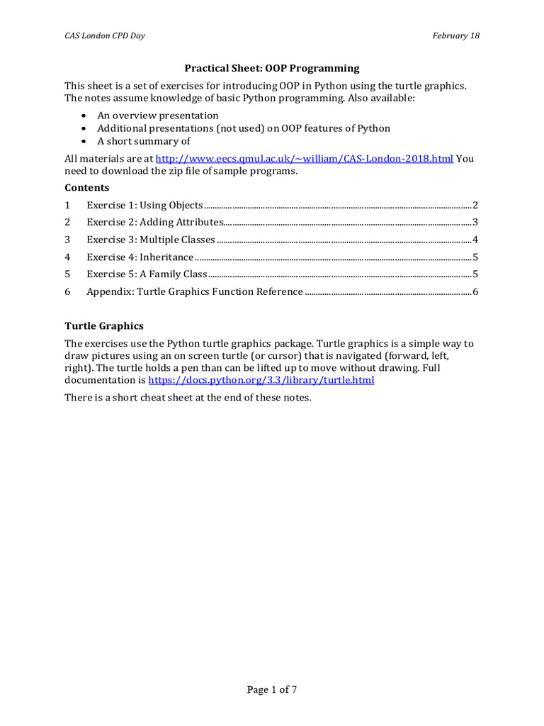 OOP Programming Exercises in Python | PDF | Class (Computer Programming ...