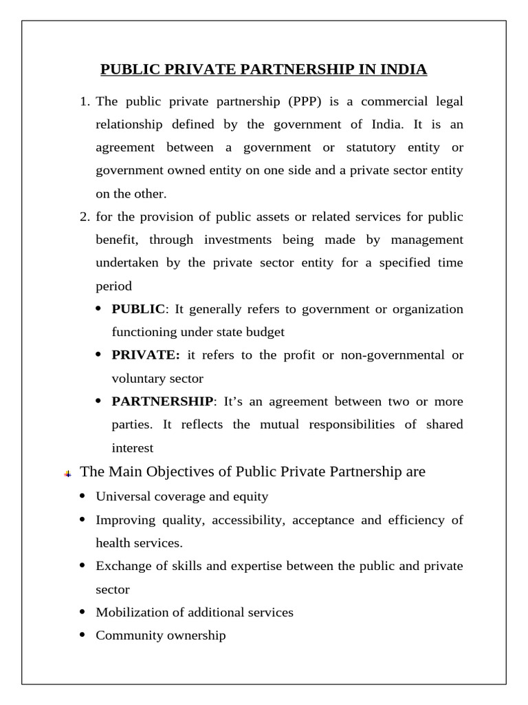 Public Private Partnership in India | PDF