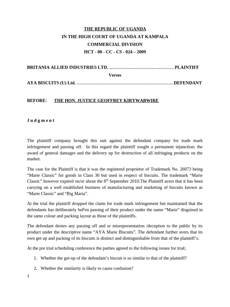 Image showcasing Trademark Dispute Judgment | PDF | Lawsuit | Trademark
