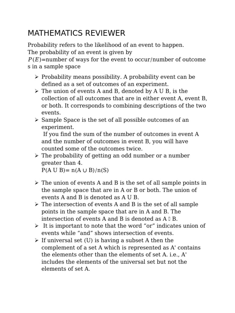 Fundamental Mathematics Reviewer