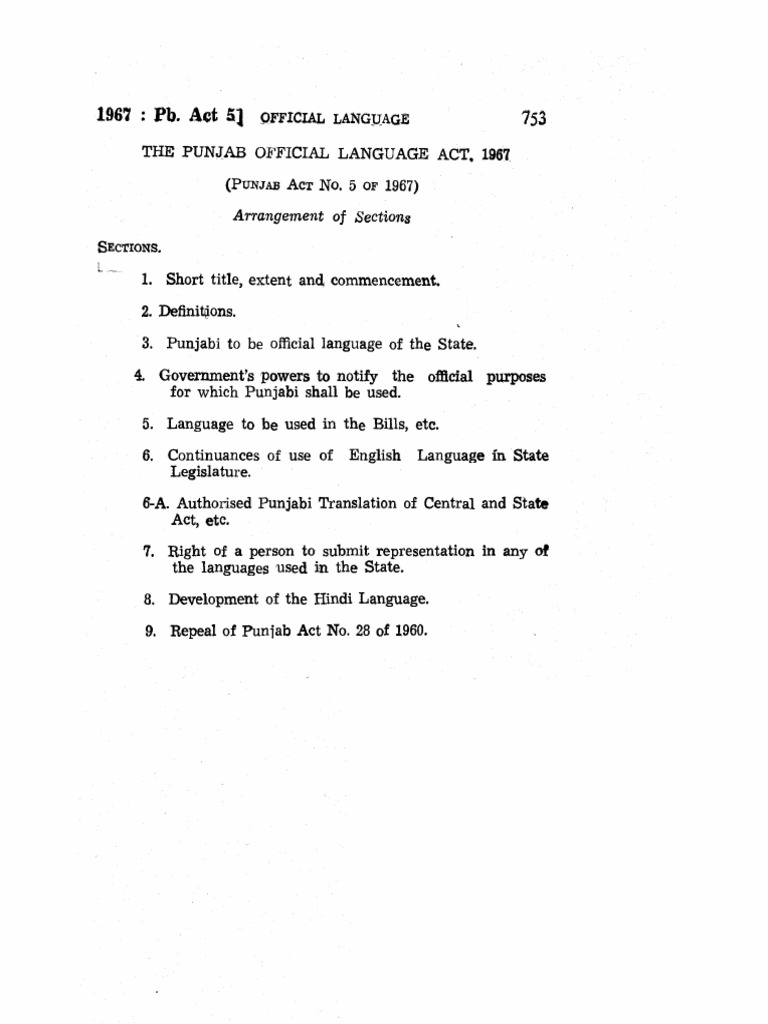 Punjab Official Language Act 1967 | PDF | Justice | Crime & Violence