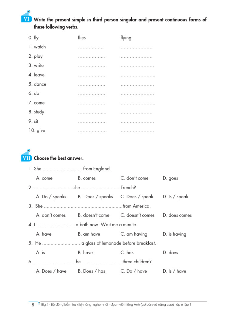 Big 4 PS PC - Unit 1 Tiếng Anh 6 | PDF