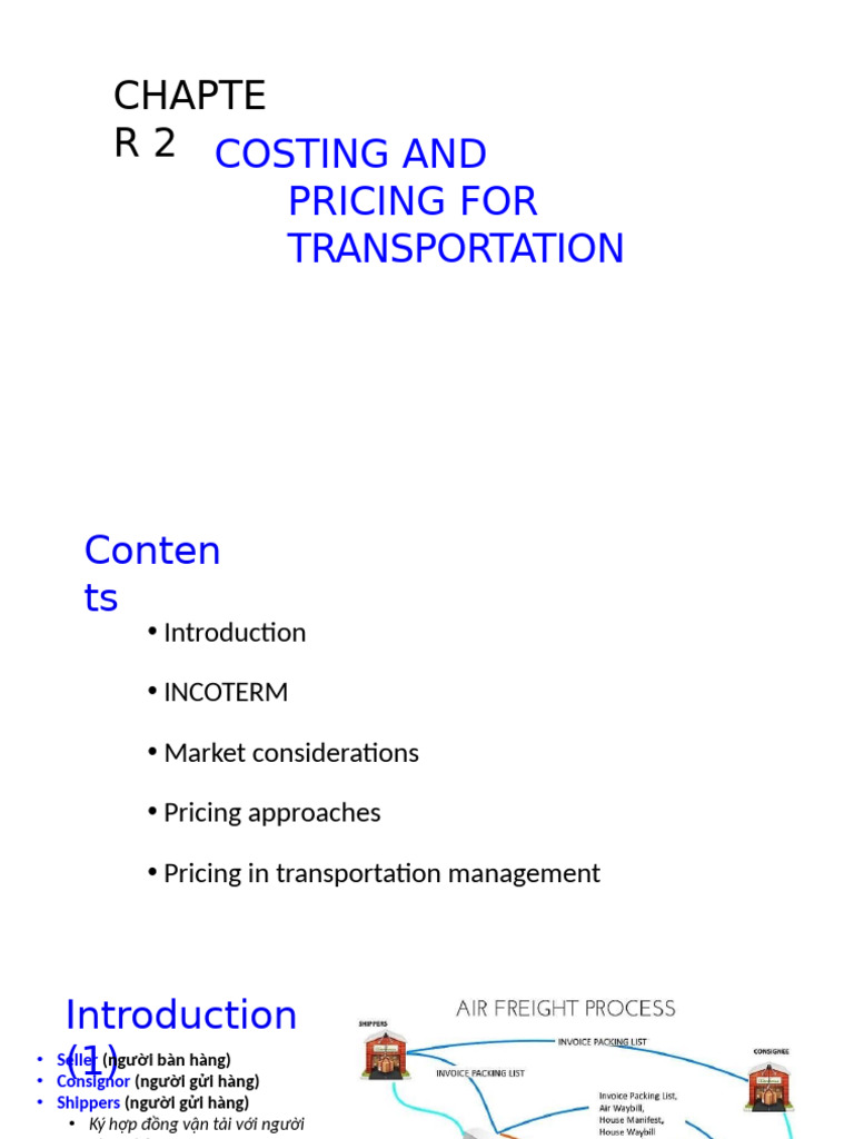 Chapter 2 Costing and Pricing For Transportation | PDF