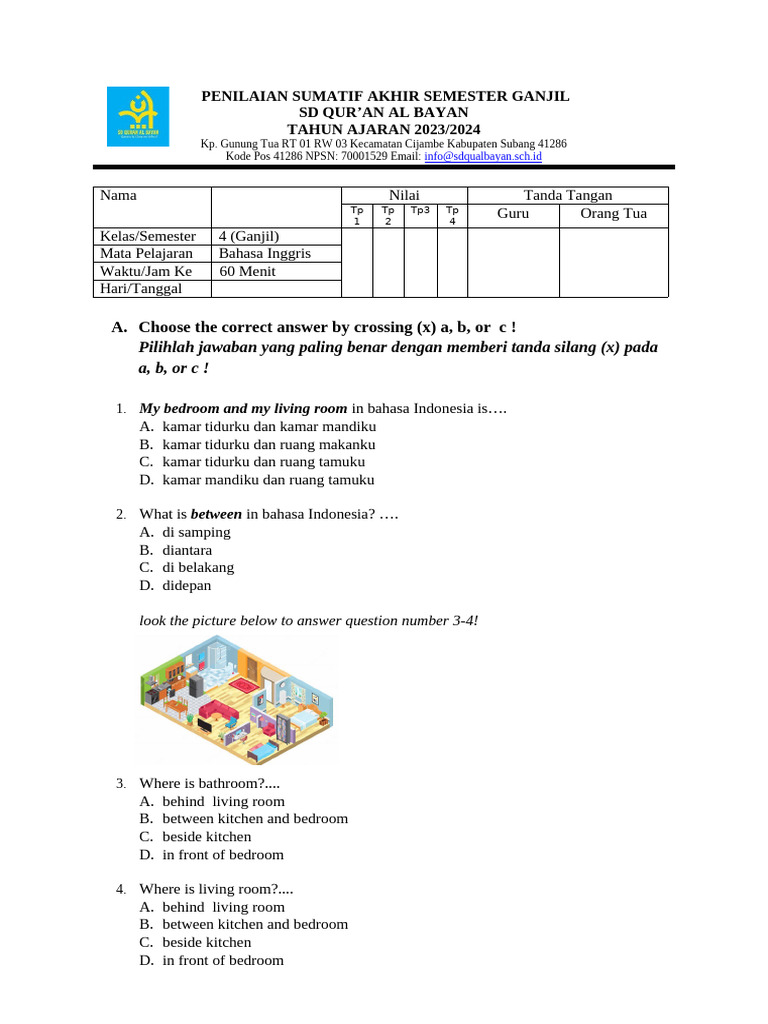 Soal Sumatif Kelas 4 S1 Pdf