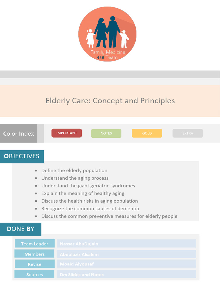 9 - Elderly Care Concept and Principles | PDF