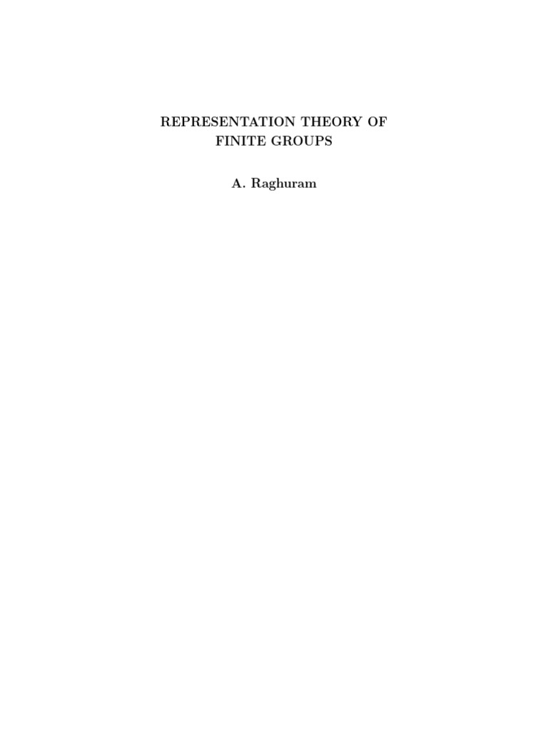 Representation Theory Raghuram | PDF