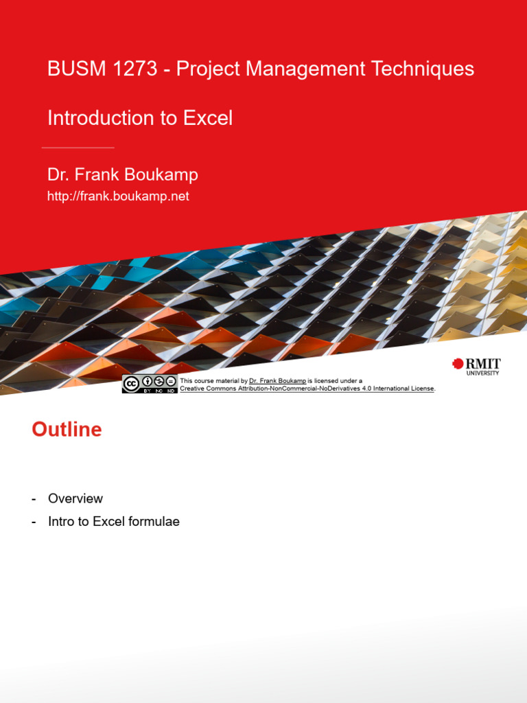 Intro To Excel Free