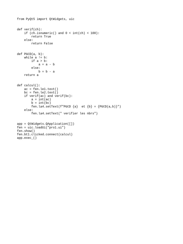 Calcul PGCD | PDF