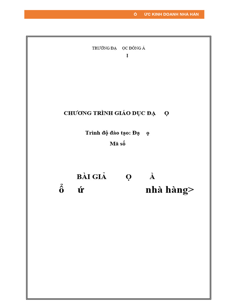 T CH C KD Nhà Hàng - N I DUNG BÀI GI NG | PDF