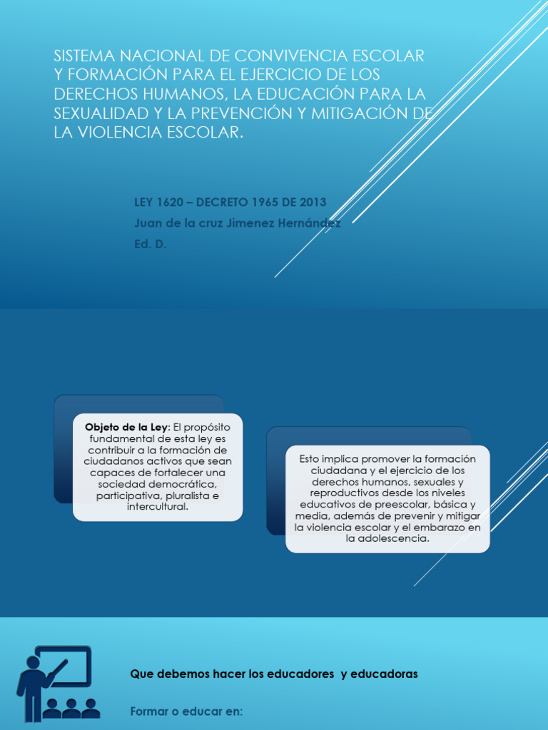 Ley de Convivencia Escolar 1620 1965 2013 | PDF